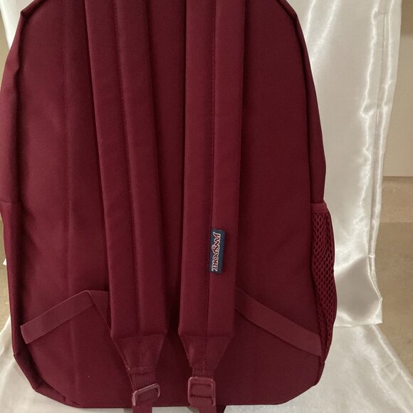 JanSport 15" Burgundy Backpack With Padded Straps & Multiple Compartments For Ev - Picture 6 of 7